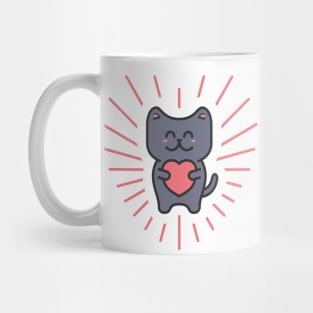 Cute Blue Love Cat Mug